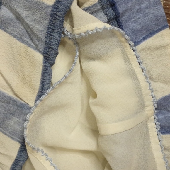 Maybe Blue and White Large Print Gingham 1/2 Sleeve Dress SSS - Picture 3 of 8